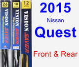 Front & Rear Wiper Blade Pack for 2015 Nissan Quest - Vision Saver