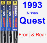 Front & Rear Wiper Blade Pack for 1993 Nissan Quest - Vision Saver