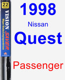 Passenger Wiper Blade for 1998 Nissan Quest - Vision Saver