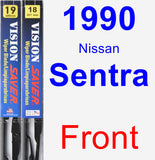 Front Wiper Blade Pack for 1990 Nissan Sentra - Vision Saver