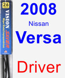 Driver Wiper Blade for 2008 Nissan Versa - Vision Saver