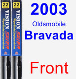 Front Wiper Blade Pack for 2003 Oldsmobile Bravada - Vision Saver