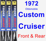Front & Rear Wiper Blade Pack for 1972 Oldsmobile Custom Cruiser - Vision Saver