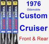 Front & Rear Wiper Blade Pack for 1976 Oldsmobile Custom Cruiser - Vision Saver