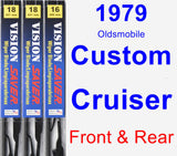 Front & Rear Wiper Blade Pack for 1979 Oldsmobile Custom Cruiser - Vision Saver