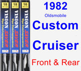 Front & Rear Wiper Blade Pack for 1982 Oldsmobile Custom Cruiser - Vision Saver