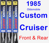 Front & Rear Wiper Blade Pack for 1985 Oldsmobile Custom Cruiser - Vision Saver