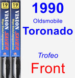 Front Wiper Blade Pack for 1990 Oldsmobile Toronado - Vision Saver