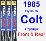 Front & Rear Wiper Blade Pack for 1985 Plymouth Colt - Vision Saver