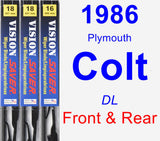 Front & Rear Wiper Blade Pack for 1986 Plymouth Colt - Vision Saver