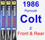 Front & Rear Wiper Blade Pack for 1986 Plymouth Colt - Vision Saver