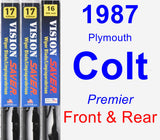 Front & Rear Wiper Blade Pack for 1987 Plymouth Colt - Vision Saver