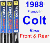 Front & Rear Wiper Blade Pack for 1988 Plymouth Colt - Vision Saver