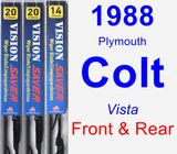 Front & Rear Wiper Blade Pack for 1988 Plymouth Colt - Vision Saver