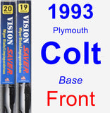 Front Wiper Blade Pack for 1993 Plymouth Colt - Vision Saver