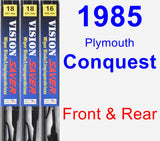 Front & Rear Wiper Blade Pack for 1985 Plymouth Conquest - Vision Saver