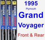 Front & Rear Wiper Blade Pack for 1995 Plymouth Grand Voyager - Vision Saver