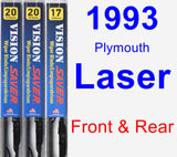 Front & Rear Wiper Blade Pack for 1993 Plymouth Laser - Vision Saver