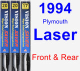 Front & Rear Wiper Blade Pack for 1994 Plymouth Laser - Vision Saver