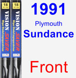 Front Wiper Blade Pack for 1991 Plymouth Sundance - Vision Saver