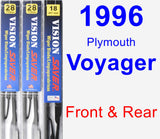 Front & Rear Wiper Blade Pack for 1996 Plymouth Voyager - Vision Saver