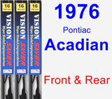 Front & Rear Wiper Blade Pack for 1976 Pontiac Acadian - Vision Saver