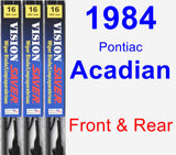 Front & Rear Wiper Blade Pack for 1984 Pontiac Acadian - Vision Saver