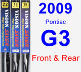 Front & Rear Wiper Blade Pack for 2009 Pontiac G3 - Vision Saver