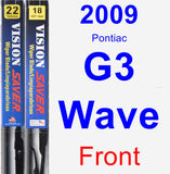 Front Wiper Blade Pack for 2009 Pontiac G3 Wave - Vision Saver