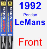 Front Wiper Blade Pack for 1992 Pontiac LeMans - Vision Saver