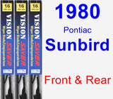 Front & Rear Wiper Blade Pack for 1980 Pontiac Sunbird - Vision Saver