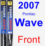 Front Wiper Blade Pack for 2007 Pontiac Wave - Vision Saver