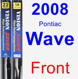 Front Wiper Blade Pack for 2008 Pontiac Wave - Vision Saver