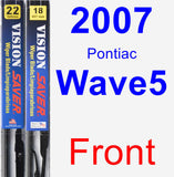 Front Wiper Blade Pack for 2007 Pontiac Wave5 - Vision Saver