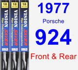 Front & Rear Wiper Blade Pack for 1977 Porsche 924 - Vision Saver