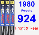 Front & Rear Wiper Blade Pack for 1980 Porsche 924 - Vision Saver