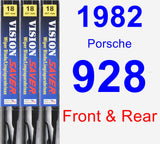 Front & Rear Wiper Blade Pack for 1982 Porsche 928 - Vision Saver