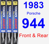 Front & Rear Wiper Blade Pack for 1983 Porsche 944 - Vision Saver