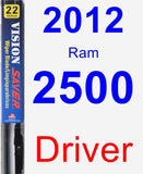 Driver Wiper Blade for 2012 Ram 2500 - Vision Saver