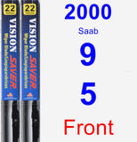 Front Wiper Blade Pack for 2000 Saab 9-5 - Vision Saver