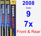 Front & Rear Wiper Blade Pack for 2008 Saab 9-7x - Vision Saver