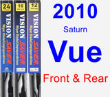 Front & Rear Wiper Blade Pack for 2010 Saturn Vue - Vision Saver