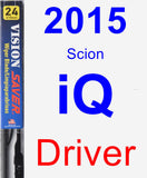 Driver Wiper Blade for 2015 Scion iQ - Vision Saver