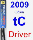 Driver Wiper Blade for 2009 Scion tC - Vision Saver