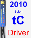 Driver Wiper Blade for 2010 Scion tC - Vision Saver