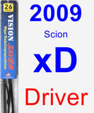 Driver Wiper Blade for 2009 Scion xD - Vision Saver