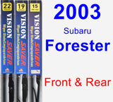 Front & Rear Wiper Blade Pack for 2003 Subaru Forester - Vision Saver