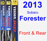 Front & Rear Wiper Blade Pack for 2013 Subaru Forester - Vision Saver