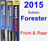 Front & Rear Wiper Blade Pack for 2015 Subaru Forester - Vision Saver