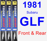 Front & Rear Wiper Blade Pack for 1981 Subaru GLF - Vision Saver